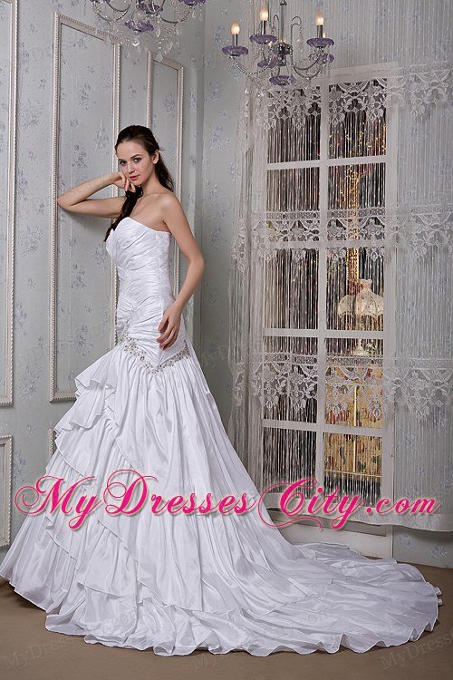 Elegant Mermaid Sweetheart 2013 Garden Wedding Dress with Appliques