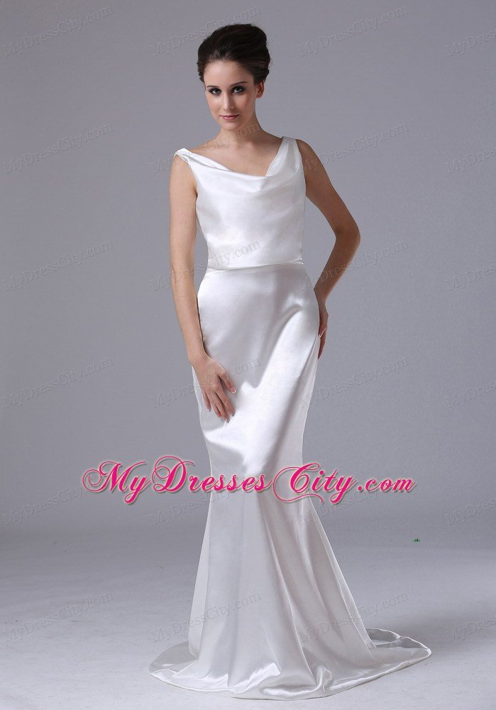 Mermaid V-Neck Simple Garden Outdoor Wedding Dresses for Customize