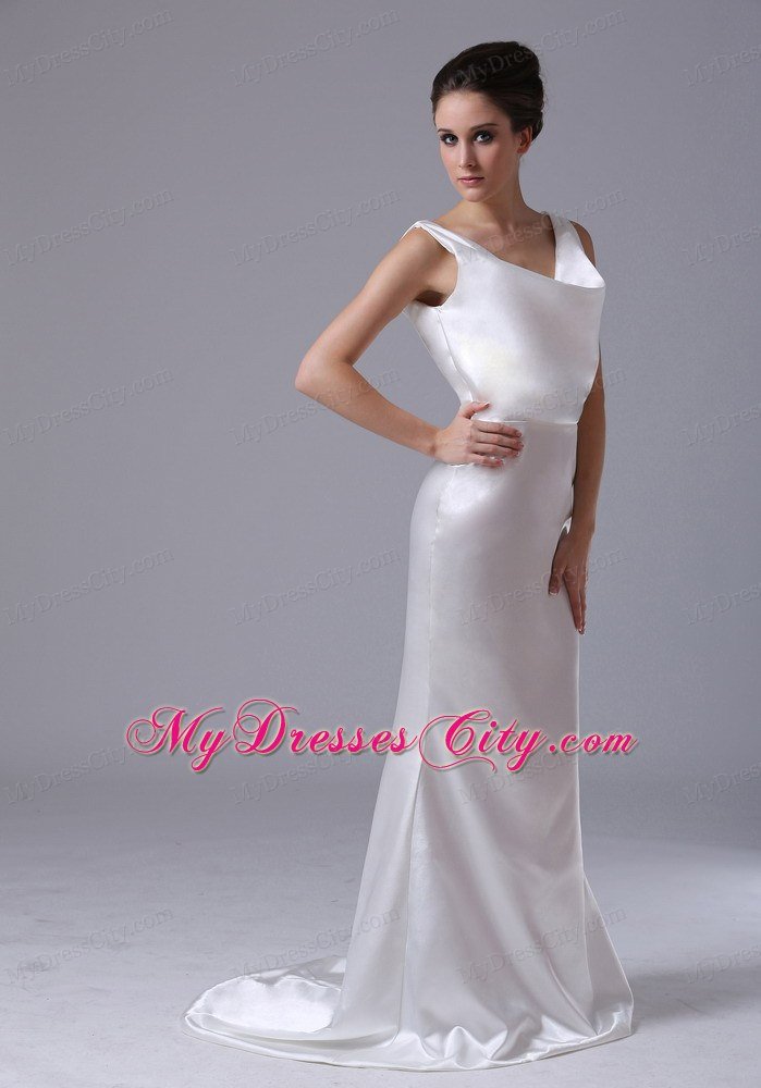 Mermaid V-Neck Simple Garden Outdoor Wedding Dresses for Customize