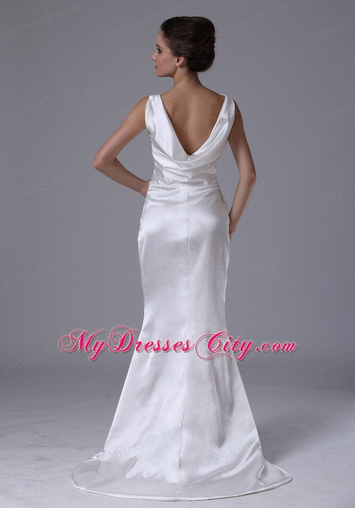 Mermaid V-Neck Simple Garden Outdoor Wedding Dresses for Customize