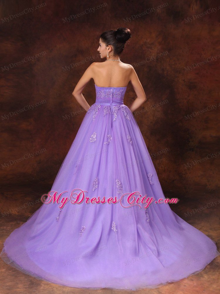 Custom Made Lilac Sweetheart Appliques 2013 Spring Wedding Dress