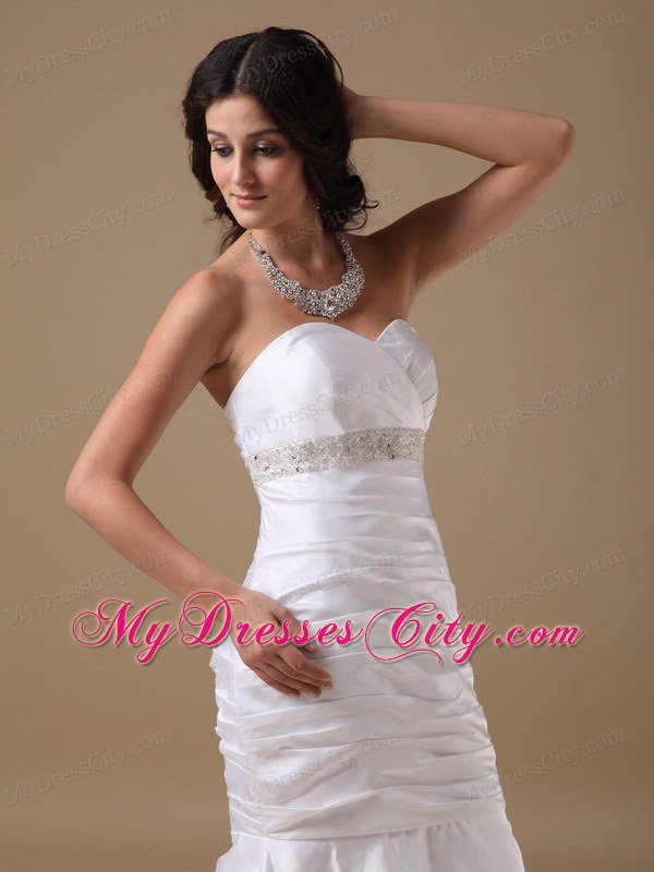 Beaded Decorate Waist Mermaid Sweetheart Church Wedding Dress