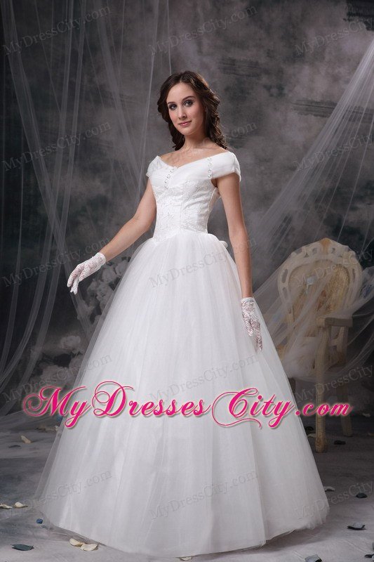 Beautiful Off The Shoulder Beading Appliques Garden Wedding Gowns