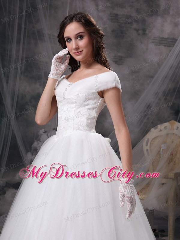 Beautiful Off The Shoulder Beading Appliques Garden Wedding Gowns