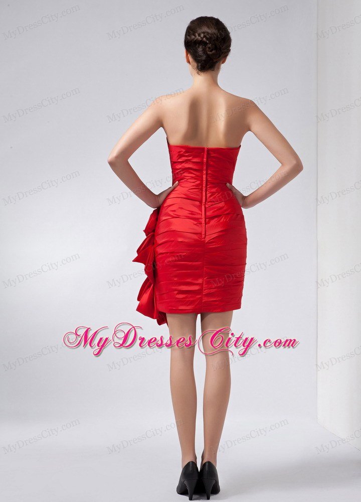 Red Column Sweetheart Hand Made Flowers Nightclub Dress with Jacket