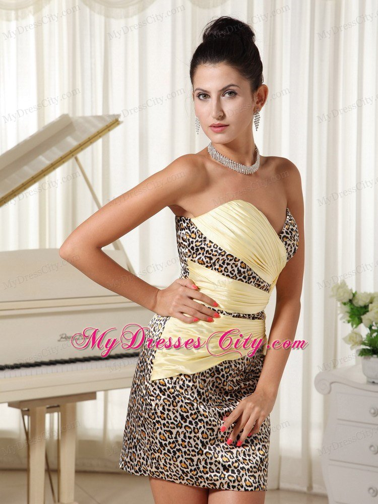 Simple Multi-color Sweetheart Short Nightclub dress With Leopard