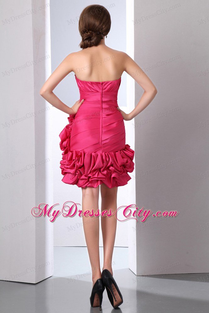 Short Coral Red Sweetheart Nightclub Dress with Pick-ups