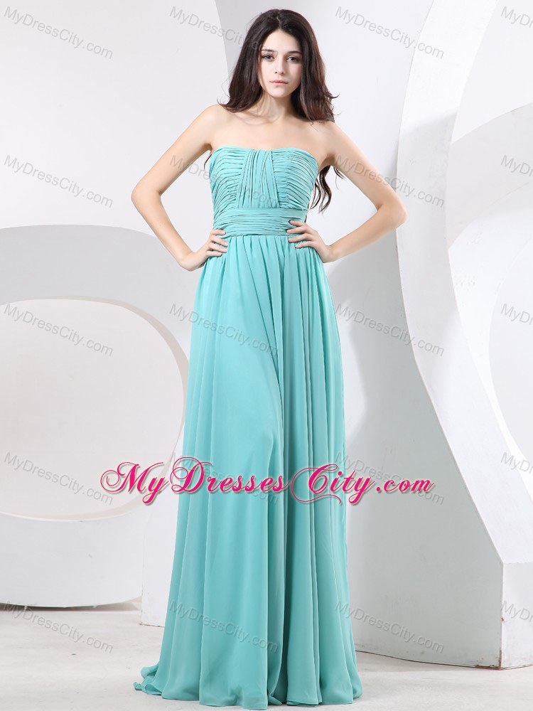 Strapless Floor-Length Elegant Pageant Gown with Pleats