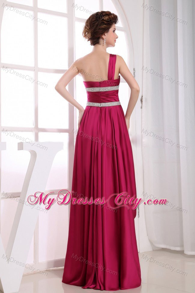 Single Shoulder Pageant Dress with Pleats and Beading