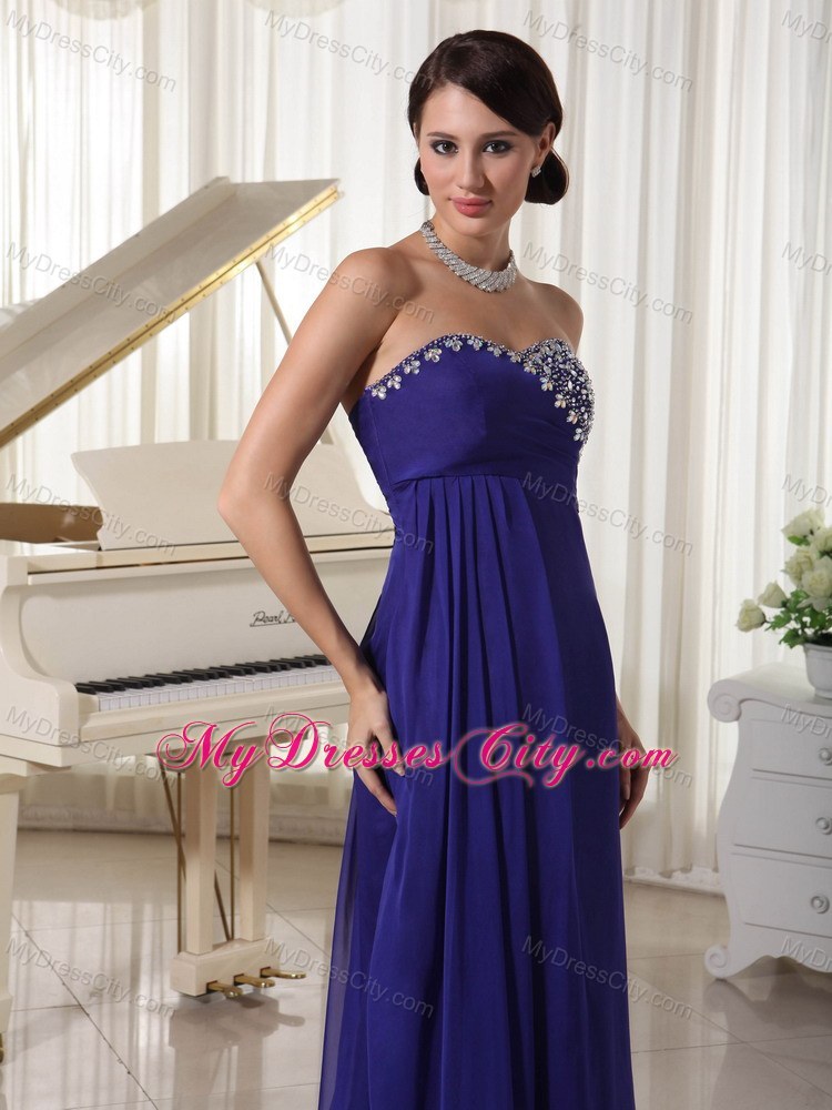 Chiffon Zipper-up Back Empire Brush Train Sleeveless Pageant Dress