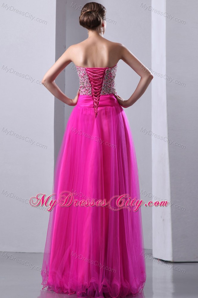 Fuchsia Sweetheart A-line Beading Prom Dress 2013 on Sale