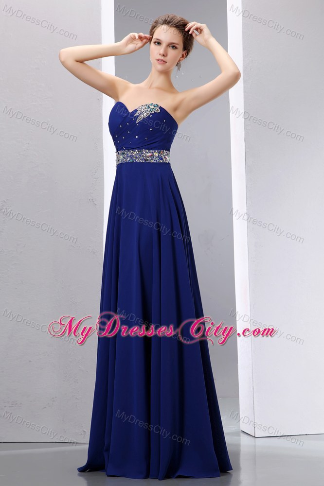 Royal Blue Sweetheart Pageant Dress with Colorful Beadings