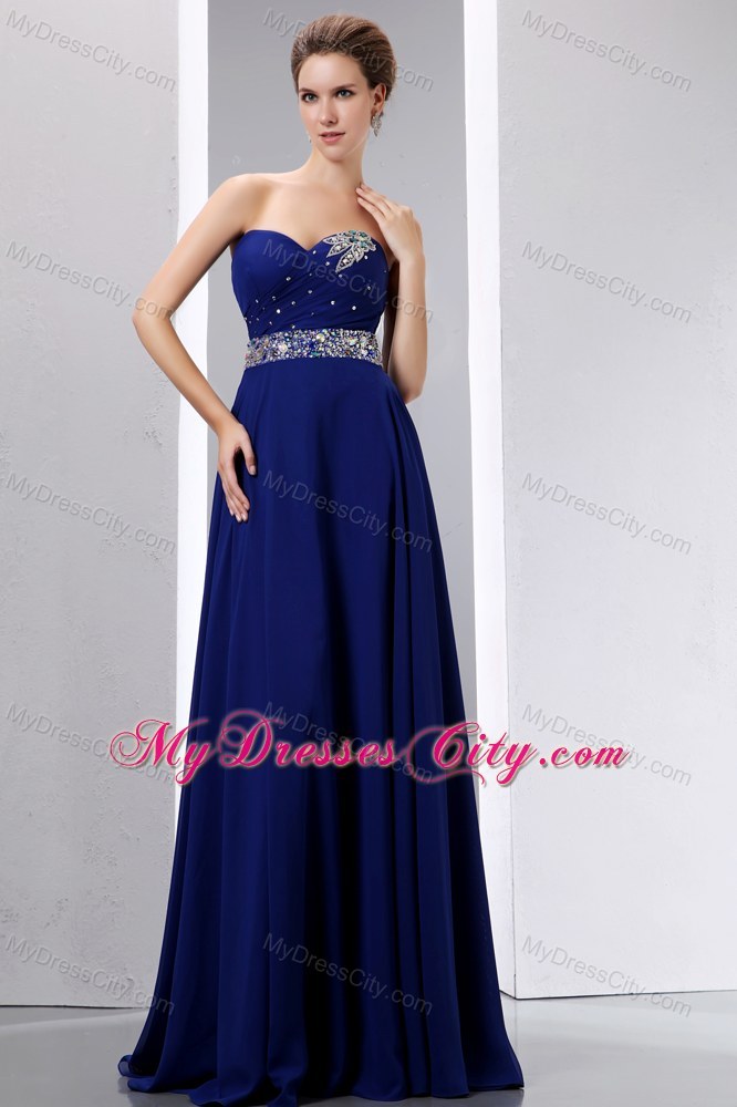 Royal Blue Sweetheart Pageant Dress with Colorful Beadings