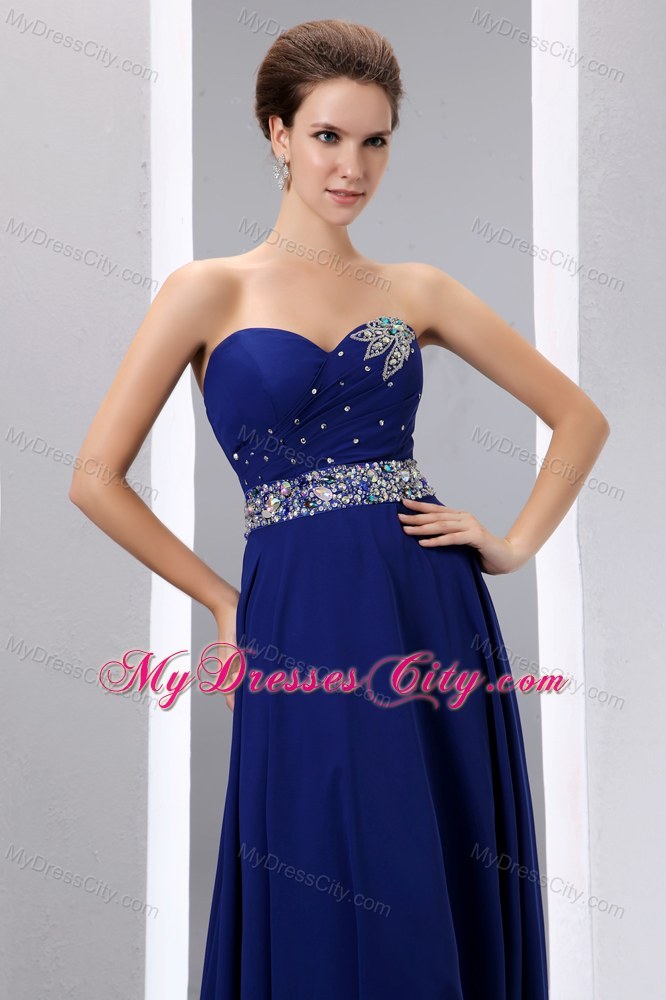 Royal Blue Sweetheart Pageant Dress with Colorful Beadings