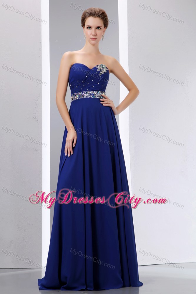 Royal Blue Sweetheart Pageant Dress with Colorful Beadings