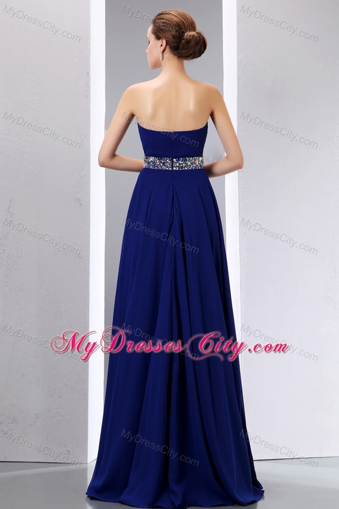 Royal Blue Sweetheart Pageant Dress with Colorful Beadings