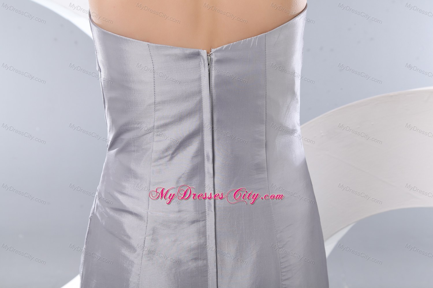 Sweetheart Gray Column Ruched Pageant Dresses Ankle-length