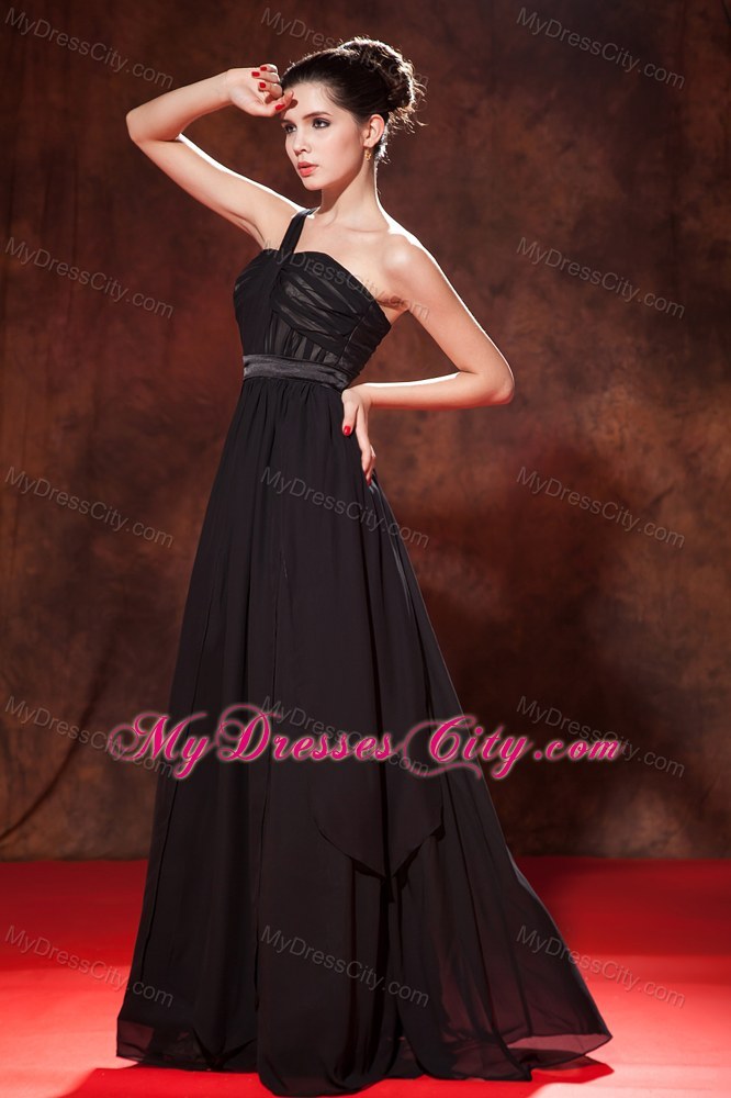 Fashion Long One Shoulder Chiffon Pageant Dress for Girls