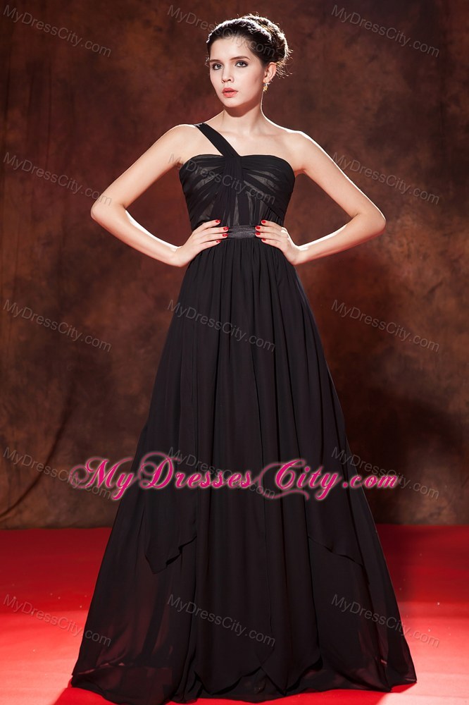 Fashion Long One Shoulder Chiffon Pageant Dress for Girls