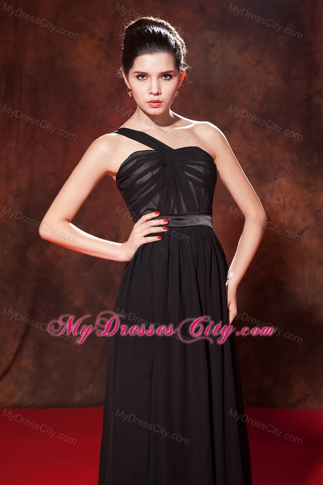 Fashion Long One Shoulder Chiffon Pageant Dress for Girls