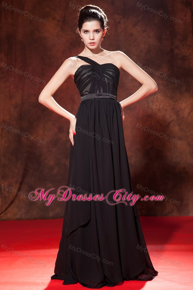 Fashion Long One Shoulder Chiffon Pageant Dress for Girls