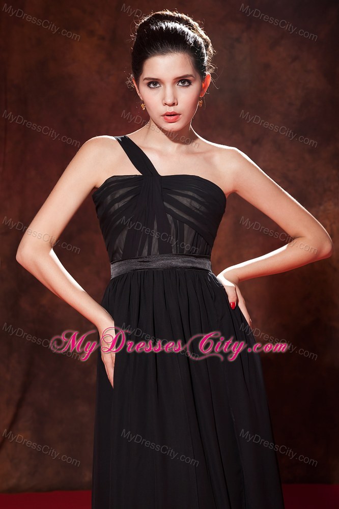 Fashion Long One Shoulder Chiffon Pageant Dress for Girls