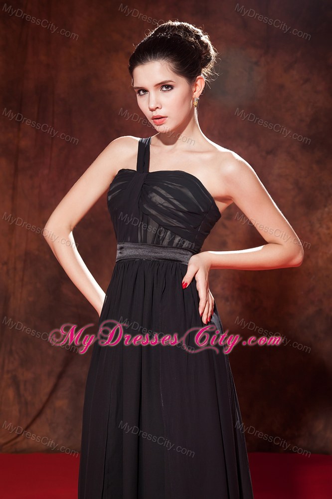 Fashion Long One Shoulder Chiffon Pageant Dress for Girls