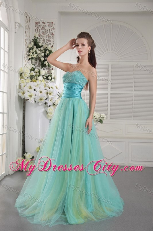 Sweetheart Slinky Colorful Prom Pageant Dress with Brush Train