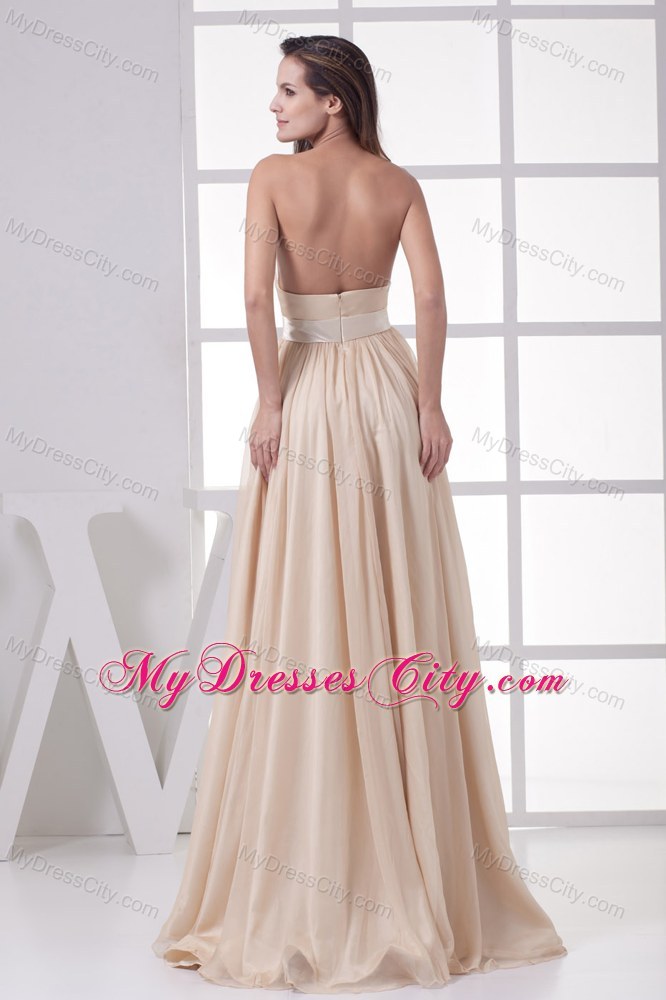 Cream Colored Ruched Sweetheart Dress for Pageant with Waistband