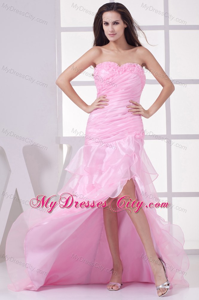 Floral Sweetheart Neckline Dress for Pageant with Layered Slit Skirt