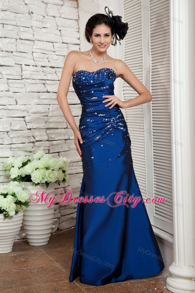 Beading Scattered Sheath Pageant Dress with Hidden Zipper on Back