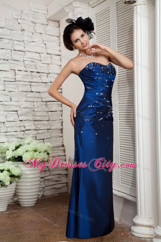 Beading Scattered Sheath Pageant Dress with Hidden Zipper on Back