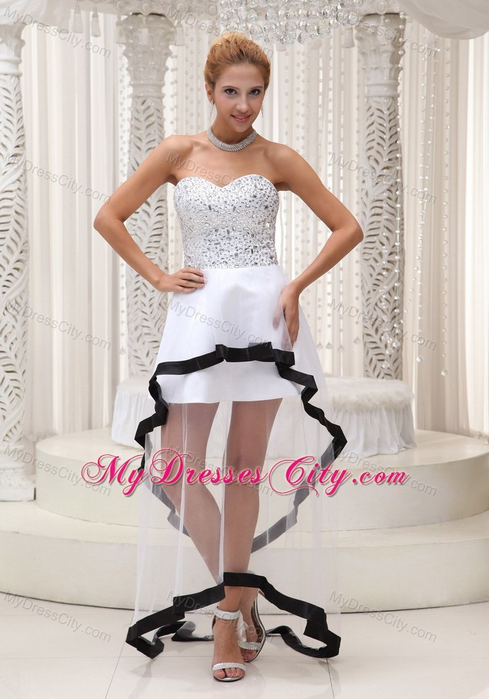 Beaded Inside Long Outside Short 2013 Prom Party Dress