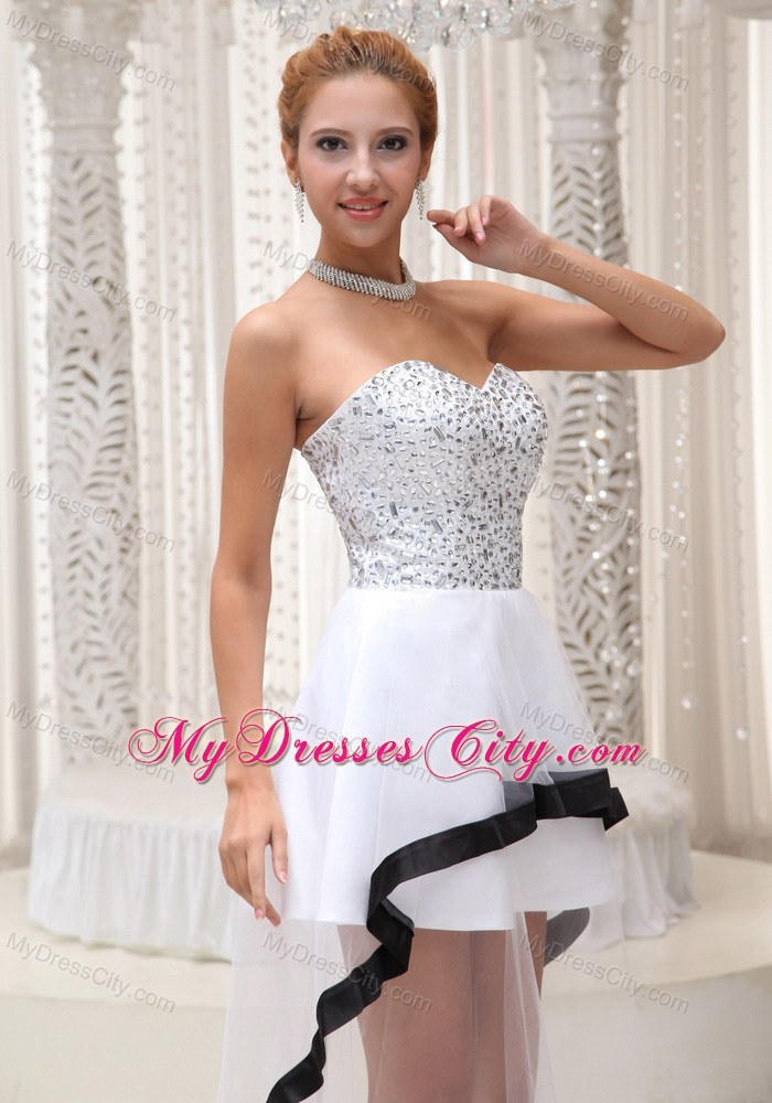 Beaded Inside Long Outside Short 2013 Prom Party Dress