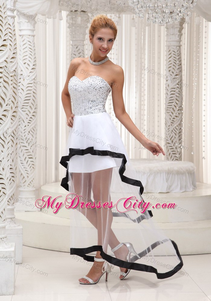 Beaded Inside Long Outside Short 2013 Prom Party Dress