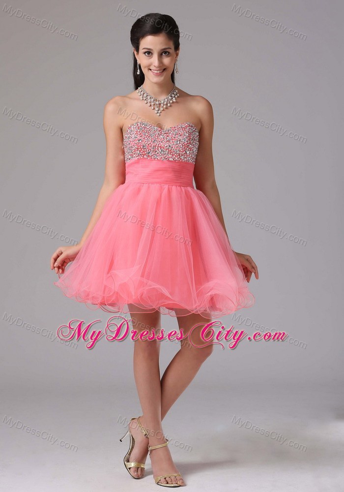 Short Beaded Decorate Bust Dress for 2013 Prom Party