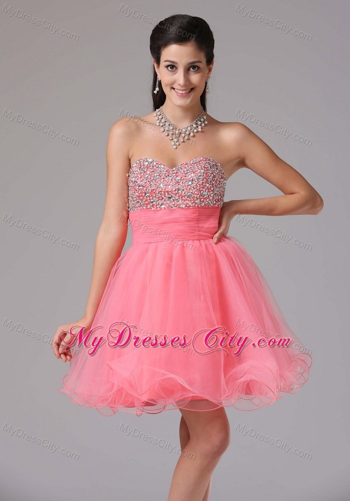 Short Beaded Decorate Bust Dress for 2013 Prom Party