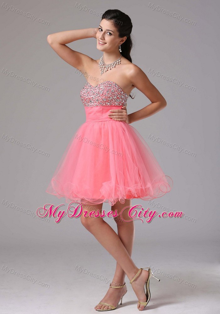 Short Beaded Decorate Bust Dress for 2013 Prom Party