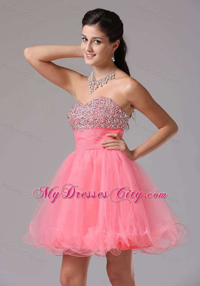 Short Beaded Decorate Bust Dress for 2013 Prom Party