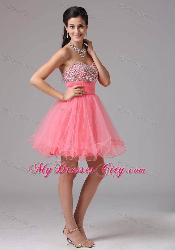 Short Beaded Decorate Bust Dress for 2013 Prom Party