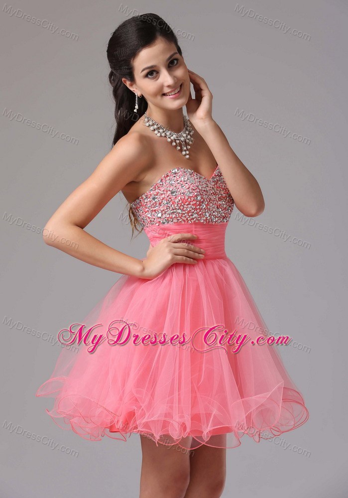 Short Beaded Decorate Bust Dress for 2013 Prom Party