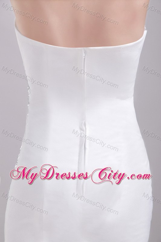 Sweetheart White Short Chiffon and Sequin Prom Party Dress