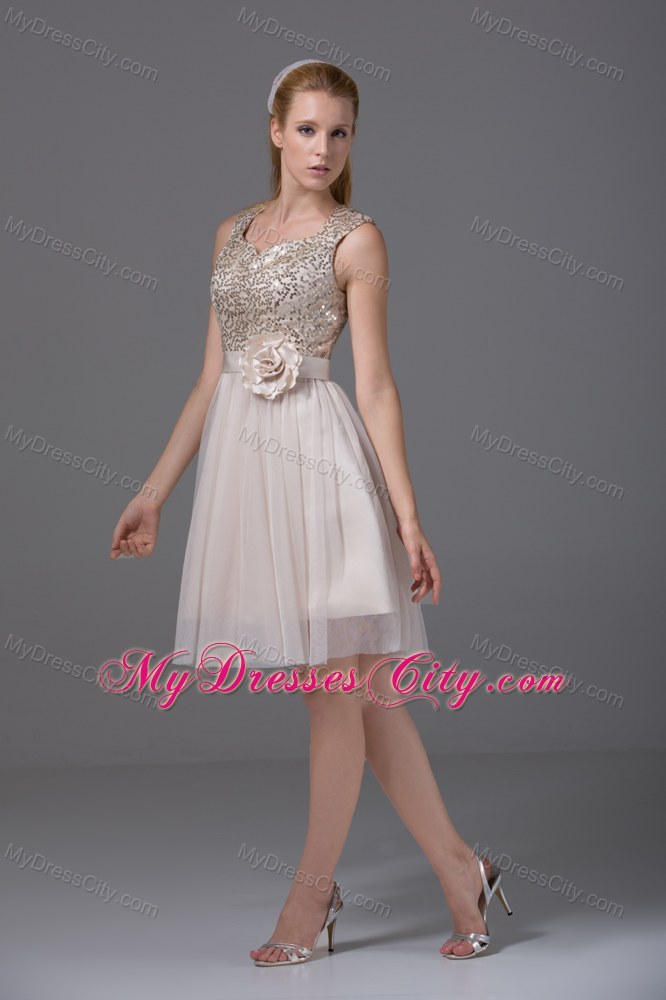 Princess Square Tulle and Sequins Party Dress with Sash