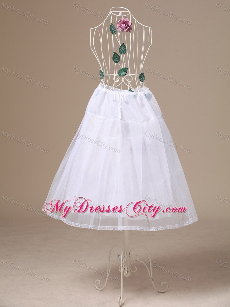 White Tulle Tea-length Unique Wedding Petticoat