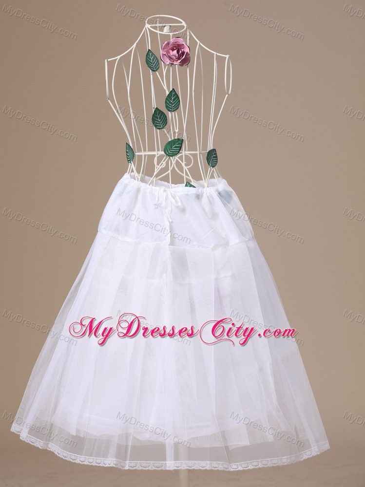 White Tulle Tea-length Unique Wedding Petticoat