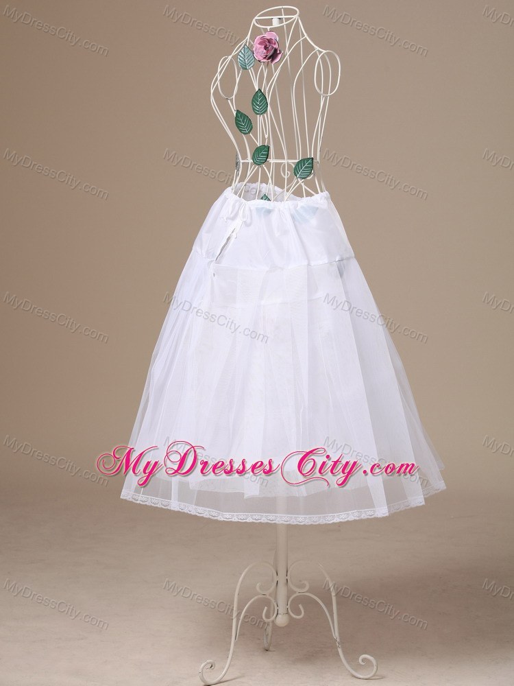 White Tulle Tea-length Unique Wedding Petticoat