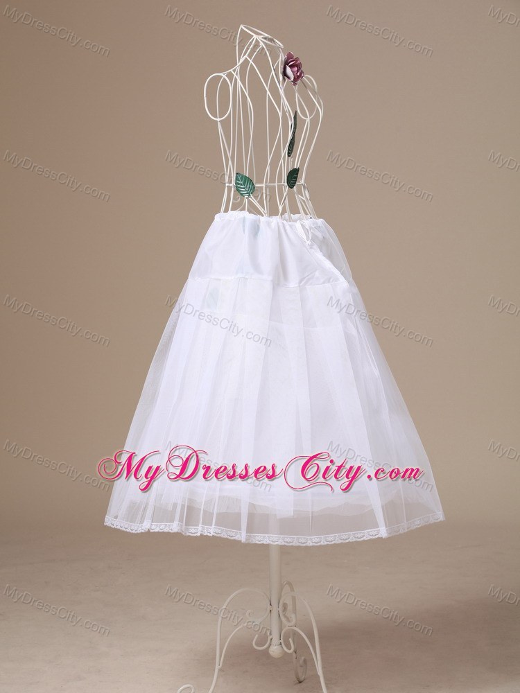 White Tulle Tea-length Unique Wedding Petticoat