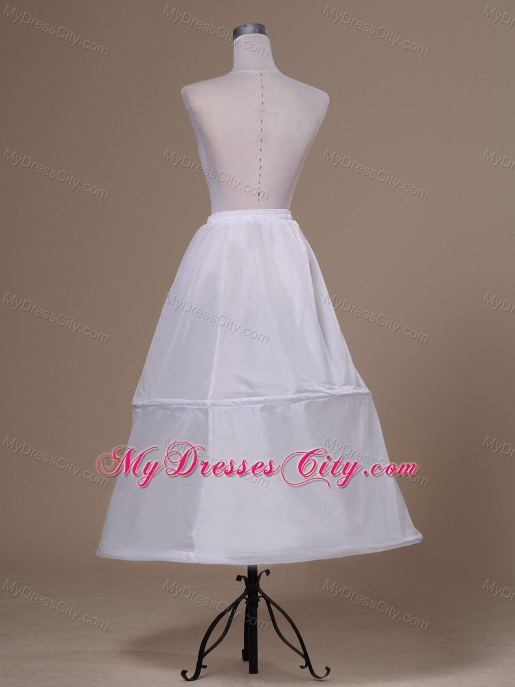 White Ankle-length Taffeta Petticoat