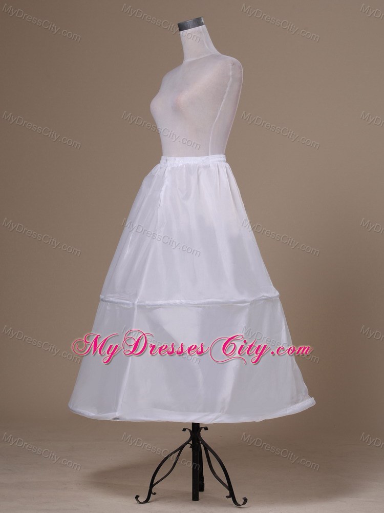 White Ankle-length Taffeta Petticoat