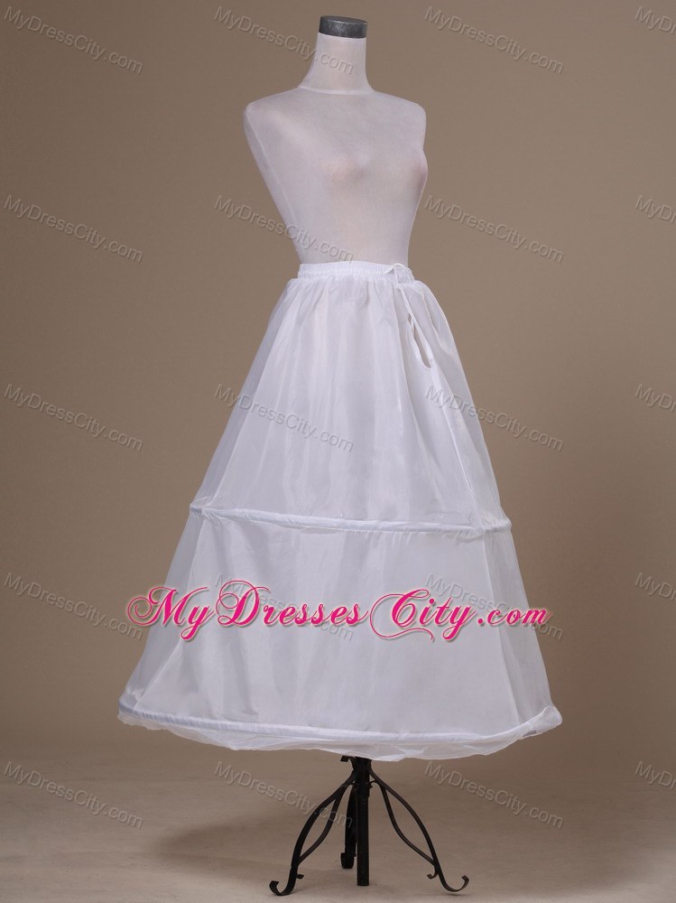 White Ankle-length Taffeta Petticoat